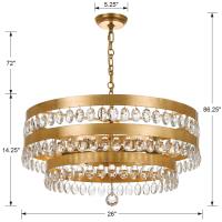 Six Light Chandelier by Crystorama - Perla Collection, Antique Gold Finish - 6108-GA