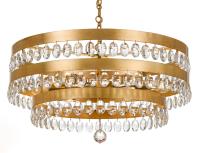Six Light Chandelier by Crystorama - Perla Collection, Antique Gold Finish - 6108-GA