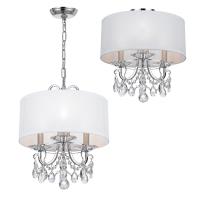 Three Light Mini Chandelier by Crystorama - Othello Collection, Polished Chrome Finish - 6623-CH-CL-MWP