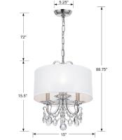 Three Light Mini Chandelier by Crystorama - Othello Collection, Polished Chrome Finish - 6623-CH-CL-MWP