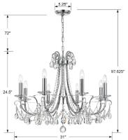 Eight Light Chandelier by Crystorama - Othello Collection, Polished Chrome Finish - 6828-CH-CL-MWP