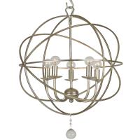 Five Light Mini Chandelier by Crystorama - Solaris Collection, Olde Silver Finish - 9224-OS