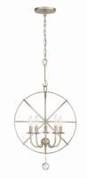 Five Light Mini Chandelier by Crystorama - Solaris Collection, Olde Silver Finish - 9224-OS