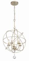 Five Light Mini Chandelier by Crystorama - Solaris Collection, Olde Silver Finish - 9224-OS