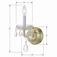 One Light Wall Sconce by Crystorama - Traditional Crystal Collection, Polished Brass Finish - 1031-PB-CL-MWP