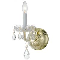 One Light Wall Sconce by Crystorama - Traditional Crystal Collection, Polished Brass Finish - 1031-PB-CL-MWP