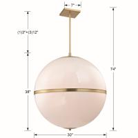 Four Light Chandelier by Crystorama - Truax Collection, Aged Brass Finish - 2030-AG