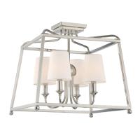Four Light Semi Flush Mount by Crystorama - Sylvan Collection, Polished Nickel Finish - 2243-PN