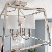 Four Light Semi Flush Mount by Crystorama - Sylvan Collection, Polished Nickel Finish - 2243-PN