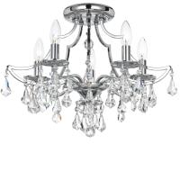 Five Light Semi Flush Mount by Crystorama - Cedar Collection, Polished Chrome Finish - 5930-CH-CL-S