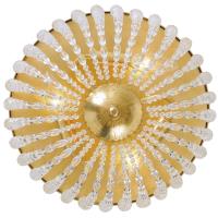 Three Light Flush Mount by Crystorama - Rylee Collection, Antique Gold Finish - 600-GA