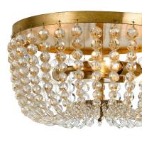 Three Light Flush Mount by Crystorama - Rylee Collection, Antique Gold Finish - 600-GA