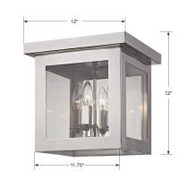 Four Light Flush Mount by Crystorama - Hurley Collection, Polished Nickel Finish - 6050-PN
