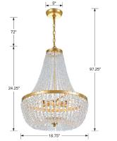 Six Light Chandelier by Crystorama - Rylee Collection, Antique Gold Finish - 608-GA