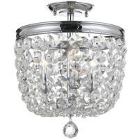 Three Light Semi Flush Mount by Crystorama - Archer Collection, Polished Chrome Finish - 783-CH-CL-MWP