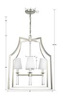 Four Light Chandelier by Crystorama - Baxter Collection, Polished Nickel Finish - 8864-PN