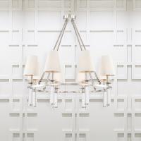 Eight Light Chandelier by Crystorama - Baxter Collection, Polished Nickel Finish - 8867-PN