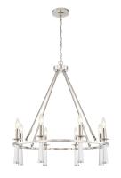 Eight Light Chandelier by Crystorama - Baxter Collection, Polished Nickel Finish - 8867-PN