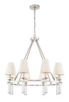 Eight Light Chandelier by Crystorama - Baxter Collection, Polished Nickel Finish - 8867-PN