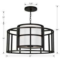 Five Light Chandelier by Crystorama - Hulton Collection, Matte Black Finish - 9595-MK