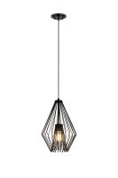 One Light Pendant by Z-Lite - Quintus Collection, Matte Black Finish - 442MP12-MB