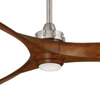 60"Ceiling Fan by Minka Aire - Aviation LED Collection, Brushed Nickel With Distressed Koa Blades Finish - F853L-BN/DK