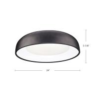 LED Flush Mount by Kuzco Lighting - Beacon Collection, Black Finish - FM13124-BK