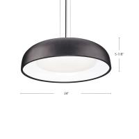 LED Pendant by Kuzco Lighting - Beacon Collection, Black Finish - PD13124-BK