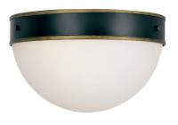 Two Light Outdoor Flush Mount by Crystorama - Capsule Collection, Matte Black + Textured Gold Finish - CAP-8503-MK-TG