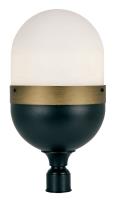Three Light Outdoor Post Mount by Crystorama - Capsule Collection, Matte Black + Textured Gold Finish - CAP-8509-MK-TG