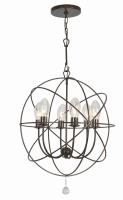 Six Light Outdoor Chandelier by Crystorama - Solaris Collection, English Bronze Finish - SOL-9326-EB