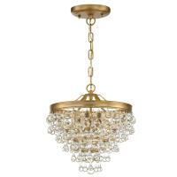 Three Light Mini Chandelier by Crystorama - Calypso Collection, Vibrant Gold Finish - 130-VG