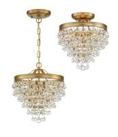 Three Light Mini Chandelier by Crystorama - Calypso Collection, Vibrant Gold Finish - 130-VG