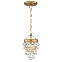 One Light Mini Chandelier by Crystorama - Calypso Collection, Vibrant Gold Finish - 131-VG