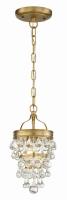One Light Mini Chandelier by Crystorama - Calypso Collection, Vibrant Gold Finish - 131-VG