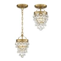One Light Mini Chandelier by Crystorama - Calypso Collection, Vibrant Gold Finish - 131-VG