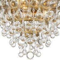 Three Light Flush Mount by Crystorama - Calypso Collection, Vibrant Gold Finish - 135-VG