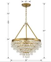 Six Light Chandelier by Crystorama - Calypso Collection, Vibrant Gold Finish - 136-VG