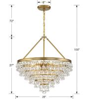 Eight Light Chandelier by Crystorama - Calypso Collection, Vibrant Gold Finish - 137-VG