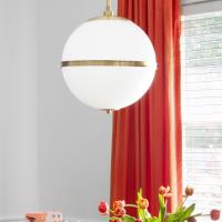 One Light Chandelier by Crystorama - Truax Collection, Aged Brass Finish - 2112-AG