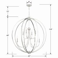 Eight Light Chandelier by Crystorama - Sylvan Collection, Polished Nickel Finish - 2246-PN_NOSHADE