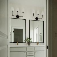Three Light Bathroom Vanity by Crystorama - Sylvan Collection, Black Forged Finish - 2443-OP-BF