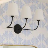 Three Light Bathroom Vanity by Crystorama - Sylvan Collection, Black Forged Finish - 2443-OP-BF