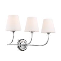Three Light Bathroom Vanity by Crystorama - Sylvan Collection, Polished Chrome Finish - 2443-OP-CH