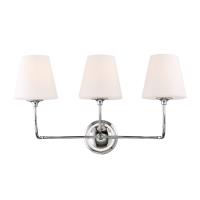 Three Light Bathroom Vanity by Crystorama - Sylvan Collection, Polished Chrome Finish - 2443-OP-CH