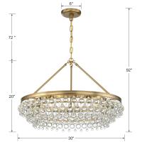 Six Light Chandelier by Crystorama - Calypso Collection, Vibrant Gold Finish - 275-VG