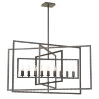 Nine Light Chandelier by Crystorama - Capri Collection, Raw Steel Finish - 337-RS