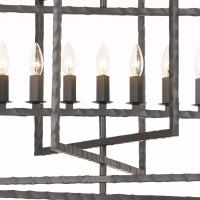 Nine Light Chandelier by Crystorama - Capri Collection, Raw Steel Finish - 337-RS