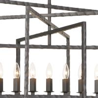 Nine Light Chandelier by Crystorama - Capri Collection, Raw Steel Finish - 337-RS