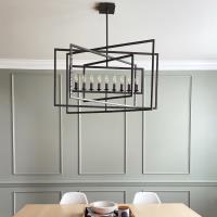 Nine Light Chandelier by Crystorama - Capri Collection, Raw Steel Finish - 337-RS